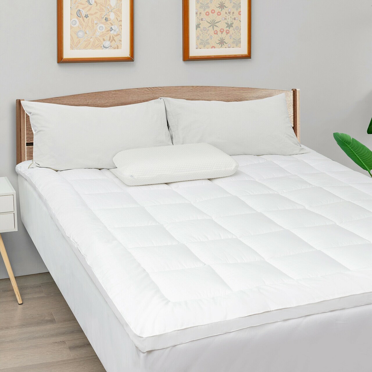 Mattress Pad Cover Padded Topper Soft Quilted Fitted Deep Pocket